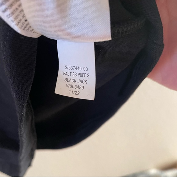 Old Navy Puff Sleeve Rib-Knit Blouse Top M Black Jack Short Balloon Sleeve Tee - Picture 6 of 12